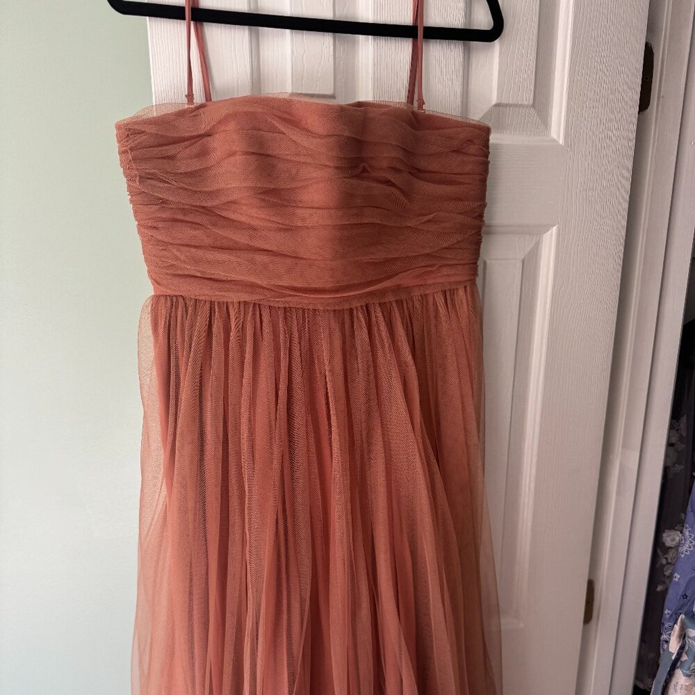 Zimmermann Tulle Strapless Dress in Dusty Rose